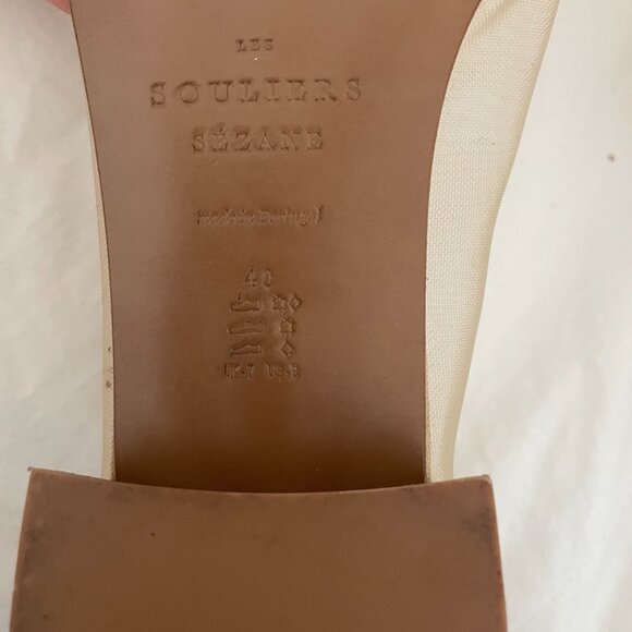 Sezane Cream Mesh flats with buckle size 40 - Picture 3 of 4